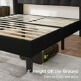 thumbnail image 5 of Feonase Queen Size Bed Frame with Upholstered Wingback Headboard,Button Tufted Platform Bed and Heavy Duty Wooden Slats Support,Easy Assembly, Noise-Free,No Box Spring Needed, Black, 5 of 7