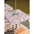 thumbnail image 2 of Outdoor Tablecloths with Umbrella Hole & Zipper, Pink Spring Floral 54x54 Inch Square Tablecloths, Elegant Farmhouse Flowers Birds Watercolor Waterproof Table Cloth, Patio/Pool/Picnic Table Covers, 2 of 8