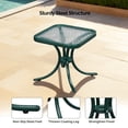 thumbnail image 4 of Zimtown 18" Square Tempered Glass Outdoor Patio Side Table, Metal Frame End Table, Green, 4 of 8