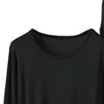 thumbnail image 4 of SDNall Modal Sleepwear Set for Women Long Sleeve Round-Neck High-Waist Pajamas Casual Loungewear with Tummy Control in Black, 4 of 5