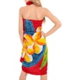 thumbnail image 3 of HAPPY BAY Women's Bikini Beach Wrap Swimwear Swim Cover up Bathing suit Summer Wraps Swimsuit Beachwear Sarong Coverups Skirts One Size Crimson, Floral, 3 of 5