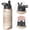 Black, variant on 18oz Insulated Water Bottle with Straw & Cleaning Brush, Wide Mouth Stainless Steel Flask, Liquid & Marble Print