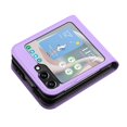 thumbnail image 3 of Case for Samsung Galaxy Z Flip 5, PU Leather Flip Protective Phone Case Emboss Flower Book Case for Samsung Galaxy Z Flip 5 - Purple, 3 of 4