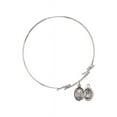thumbnail image 2 of 7 1/2 inch Round Double Loop Bangle Bracelet w/ St. Christopher/Gymnastics in Sterling Silver, 2 of 3