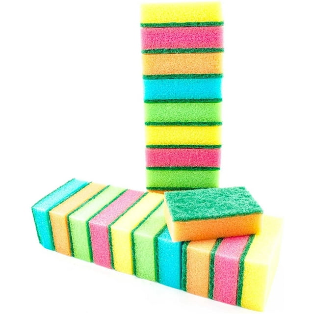 Sponges,Scrub Sponge, Individually Wrapped Sponges ,, No-Scratch Scrubber Sponge