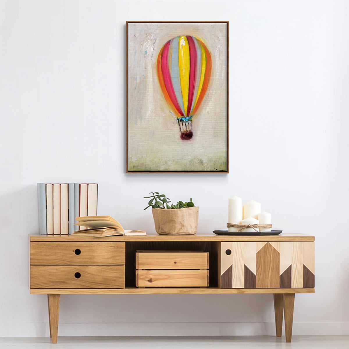 Lucky Hot Air Balloon Framed Premium Gallery Wrapped Canvas - Ready to Hang