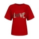 thumbnail image 2 of Puntoco Camiseta de manga corta con cuello redondo y estampado del día de San Valentín para mujer Puntoco Puntoco-6169, 2 of 4