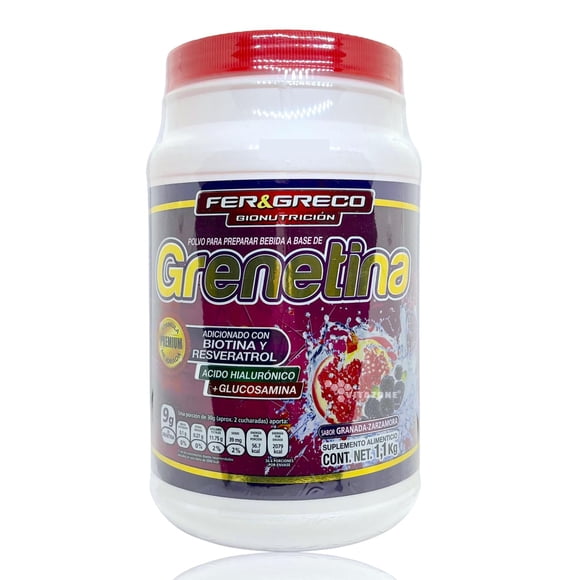 Grenetina Hidrolizada Fer & Greco Biotina Glucosamina Zarzamora 1.1 kg