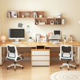 thumbnail image 2 of Student Simplicity Office Desk Modern Double Person Household Combination Office Desk Write Desktop Escritorios Furniture QF50OD My Lux Decor Round, 2 of 9