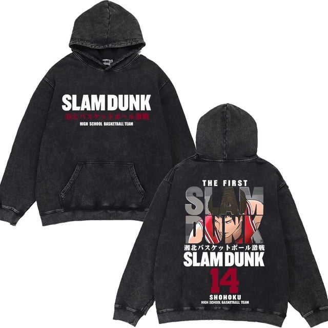 Sudadera con capucha de Anime Vintage, suéter de manga larga con estampado de Slam Dunk Sakuragi Hanamichi, ropa informal de algodón con capucha