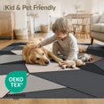 thumbnail image 4 of ODIKA 8'x10' Washable Area Rug Charcoal and Taupe Geometric Abstract Design Contemporary Artistic with Angular Shapes for Living Room, Under Sectional, Family , Durable, Non-Slip, 4 of 7