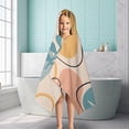 thumbnail image 6 of Orange Boho Abstract and Plant Pattern Hooded Bath Towel，50"x30" for Ages 3 To 12 Kids, Quick Dry Lightweight Soft Microfiber Hood Beach Towel Cover Up for Kids, 6 of 7