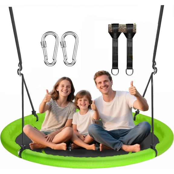 48 inch Saucer Tree Swing for Kids Adult, Larger Flying Swing for Whole Family, 700lbs Weight Capacity, with Adjustable Hanging Straps, for Outdoor Backyard Indoor Playground