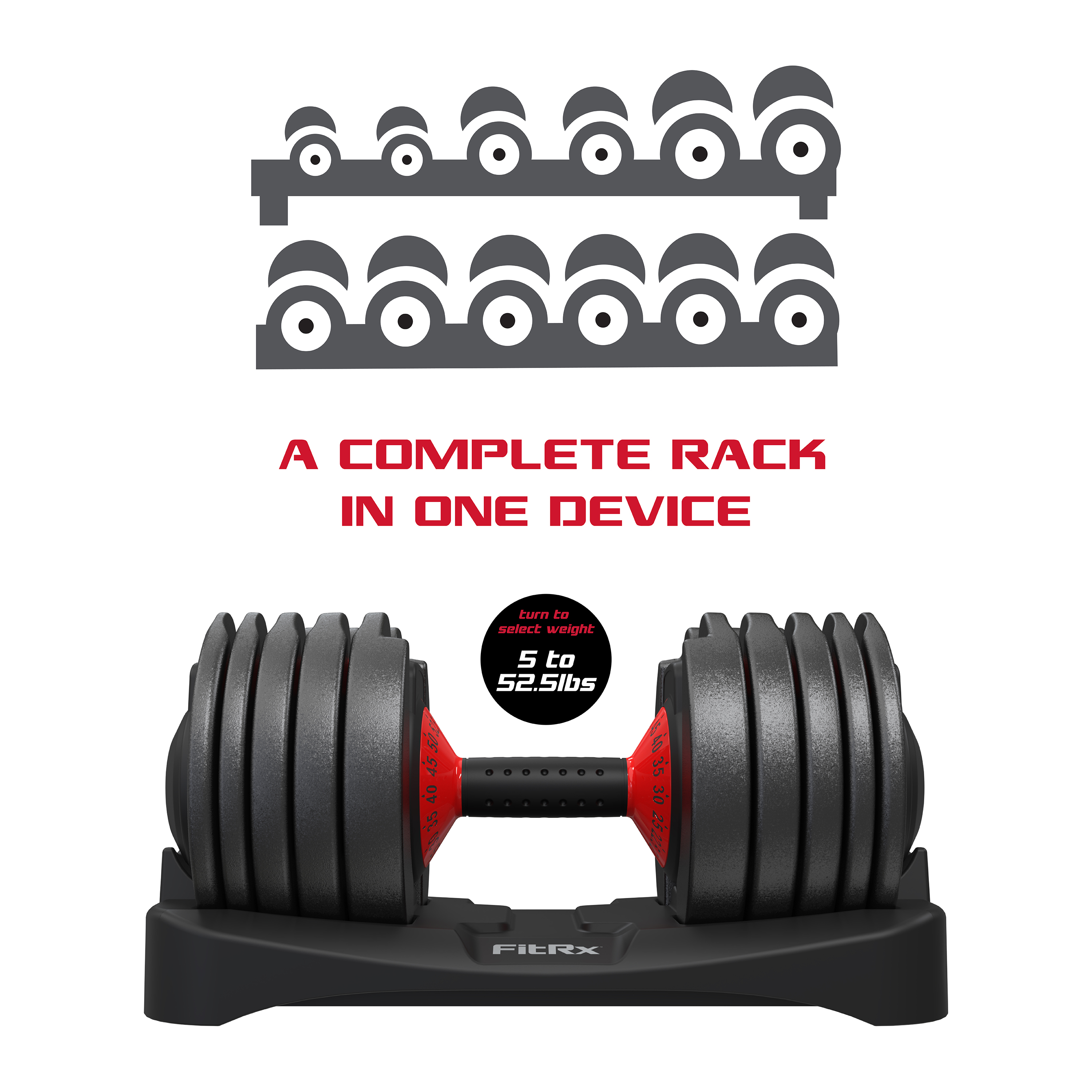 FitRx SmartBell 52.5 lb Adjustable Dumbbell photo 3