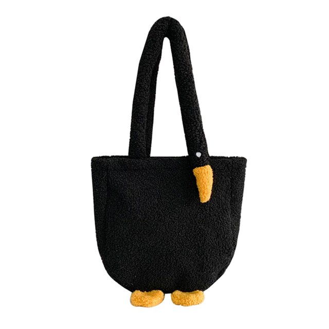 Minnieouse Cute Plush Handbag Bag Shoulder Soft bag for Girlfriend Party Work Bolsas de mensajero y de hombro Negro