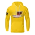 thumbnail image 2 of July 4th Hoodie for Men Fashion American Flag Graphic Outdoor Men's Fashion Hoodies & Sweatshirts Long Sleeve Drawstring Hood with Pockets Yellow XL, 2 of 4