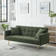 thumbnail image 4 of 71" W Teddy Convertible Futon Sofa Bed,Modern Upholstered Loveseat Sofa Couch for Living Room,Small Space,Green, 4 of 8