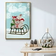 thumbnail image 5 of Christmas Christmas Owl Sled - Framed Gallery Wrapped Holiday Canvas - 25 x 37 - Gold Frame, 5 of 8