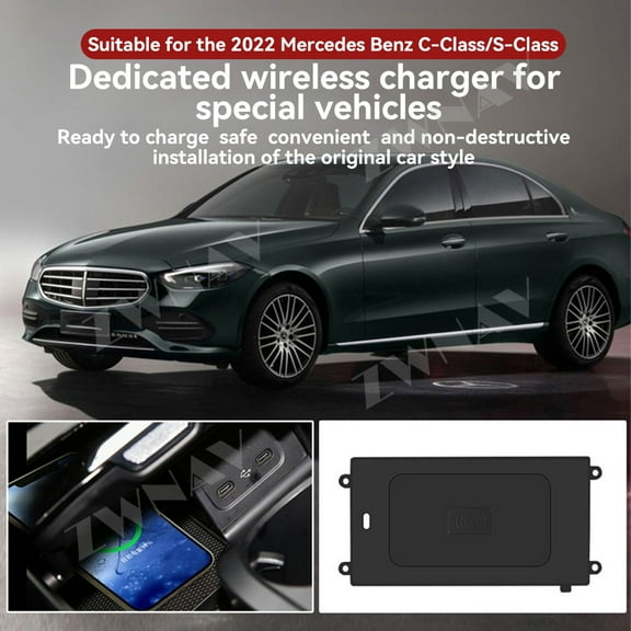 ZWNAV AI car Auto wireless charger for the 2022 Mercedes Benz C-Class/S-Class Intelligent Infrared Fast Wireless Charging