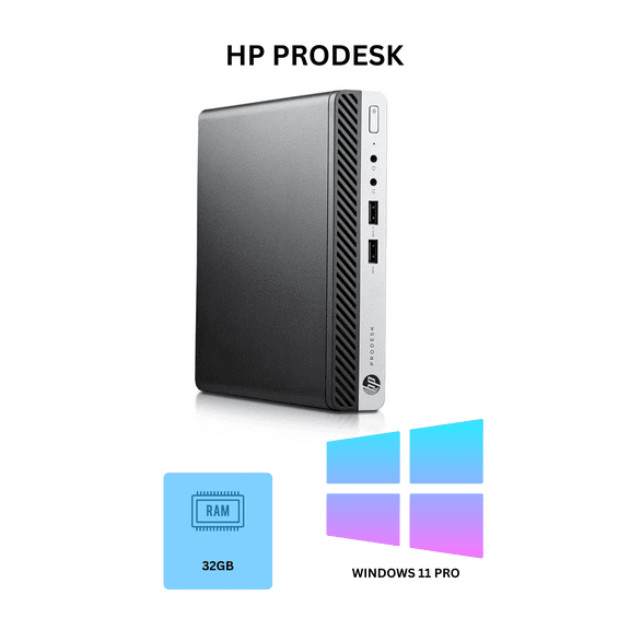 Restored HP ProDesk 400 G4 Micro Computer Core i5 8th Gen 32 GB Ram 1 TB SSD Wi-Fi Windows 11 Pro (Refurbished)