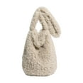 thumbnail image 2 of Xecvkr Fuzzy Tote Bag Faux Fur Soft Bunny Ear Shoulder Crossbody Cute Large Capacity Winter Purse Portable Lightweight for Women Shopping Yoga Daily Work 1 Pack Khaki, 2 of 9