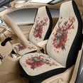 thumbnail image 3 of Xixirimido Car Seat Covers Front Seats Leather Universal Fit for Cars, Vans, Trucks, SUV, Set of 5 Car Seat Protector with Seatbelt Covers & Center Console Cover, Deer Bird Maple Leaf, 3 of 8
