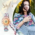thumbnail image 4 of Avaner Woven Strap Watch for Women:Round Flower Dial Quartz Wristwatch Handmade Ethnic Adjustable Drawstring Weave Bracelet Wristwatch, 4 of 8