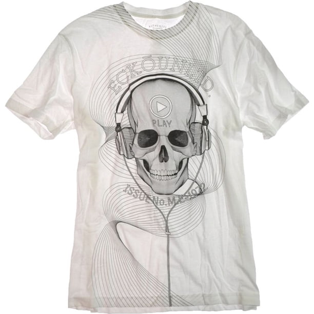 Ecko Unltd. Camiseta gráfica Skully Soundwaves para hombre, blanca, extragrande