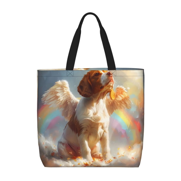 Balery Rainbow English Cocker Spaniel Bolsa de Mano para Mujeres con Cremallera, Bolsa de Gimnasio con Compartimentos, Bolsa para Laptop, Bolsa para Trabajo