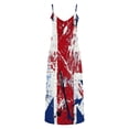 thumbnail image 3 of Uootdi Women Dresses Union Jack Glitter Print Spaghetti Strap V Neck Maxi Length Loose Fit Lightweight Sundresses Casual Dresses Summer Vacation Outfit Gift, 3 of 8