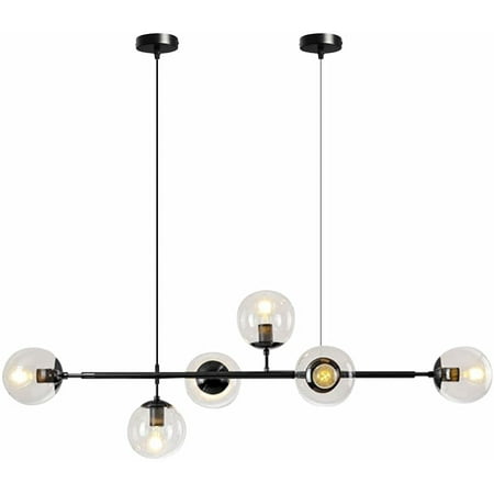 Modern 6 Light Clear Glass Ball Pendant Black Chandelier Hanging Lamp Personality Molecular Magic Bean Ceiling Lighting Fixtures For Kitchen Living Room Dining Hall Lights Canada - Ball Ceiling Light Black Modern 6 Light Clear Glass Ball Pendant Black Chandelier Hanging Lamp Personality Molecular Magic Bean Ceiling Lighting Fixtures For Kitchen Living Room Dining Hall Lights Canada - Ball Ceiling Light Black