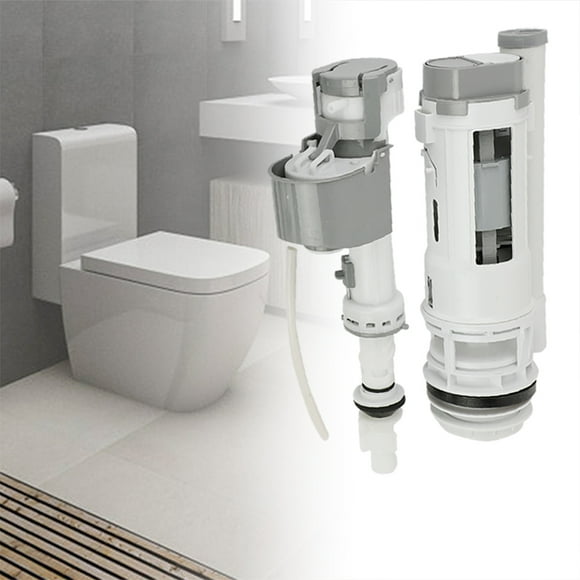 Toilet Fill Valve Drain Flush Valve Button Kit Bathroom Accessories for Two Piece Toilet