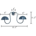 thumbnail image 3 of Owlgift Modern Metal Wall Mounted Entryway Retail Hat Rack/Wig Display Stand w/ 2 Circular Hat Hooks, Turquoise, 3 of 3