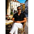 thumbnail image 6 of COOFANDY Men's Cool Linen Cotton Short Sleeve Shirt, Casual Button Down Shirt for Beach Summer Wedding Daily, 6 of 9