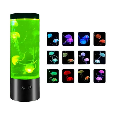HIBIBUD Giftable Jellyfish Lamp,Nightly Lifelike Desk Jellyfish Aquarium,Electric Jellyfish Lava Lamp with 17 Color Changing Remote Control For Home Decor&Men Women And Kids,9"