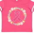 thumbnail image 4 of Inktastic Breast Cancer Pink Ribbon Awareness Wreath Girls Toddler T-Shirt, 4 of 5