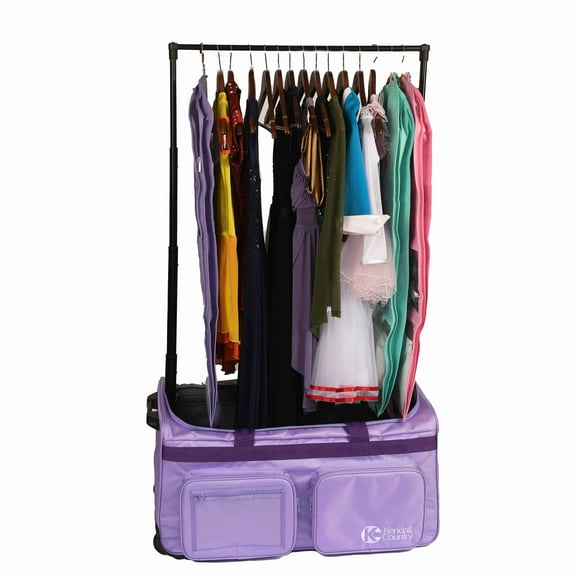 Kendall Country Dance Rolling Duffel with Garment Rack, Lilac, Large, 28-inch