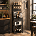 Baker's Rack with Power Outlet, Drawer, 4 Hooks, 4 Tiers for Kitchen ...