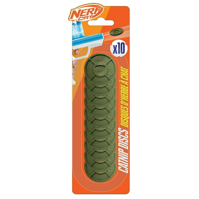 NERF Cat Catnip Disc for Cats, 10 pack