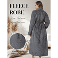 thumbnail image 5 of Robes for Women, LOFIR Long Womens Robes, Soft Fluffy Fleece Bath Robe with Front Pocket, Winter Warm Plush Lapel Women's Robes, Adjustable Belt, Grey, S/M, 5 of 8