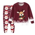 thumbnail image 2 of Staki Christmas Pjs for Boys Boys Pajamas Long Sleeve Sleepwear Button-Down 2 Pcs Pjs Set for Kids(Wine,5Y), 2 of 6