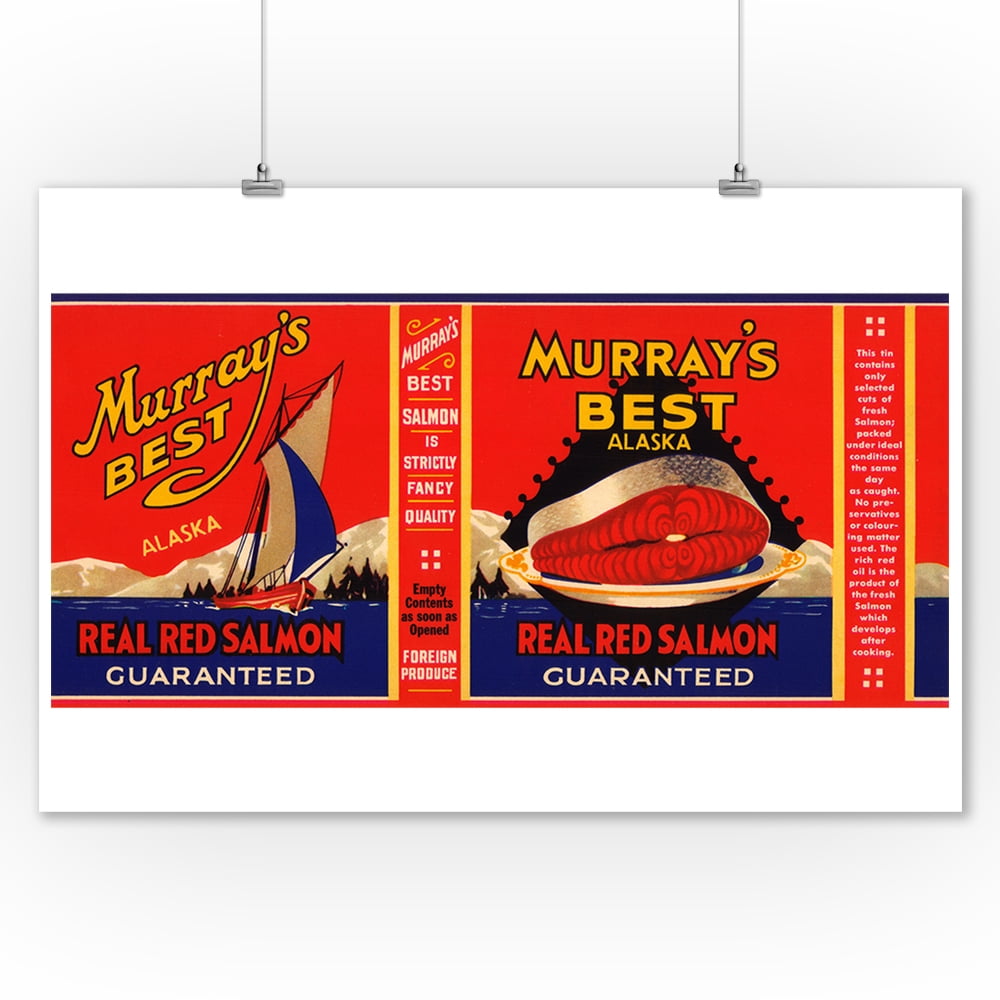 Murrays Best Brand Salmon Label Alaska (9x12 Art Print, Wall Decor