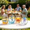 thumbnail image 6 of 3D Ocean Octopus Drinking Glass,Artisanal Handmade Blue Ringed Octopu Glassware,Coastal Home Decor Gift for Ocean Lovers(blue whale), 6 of 9