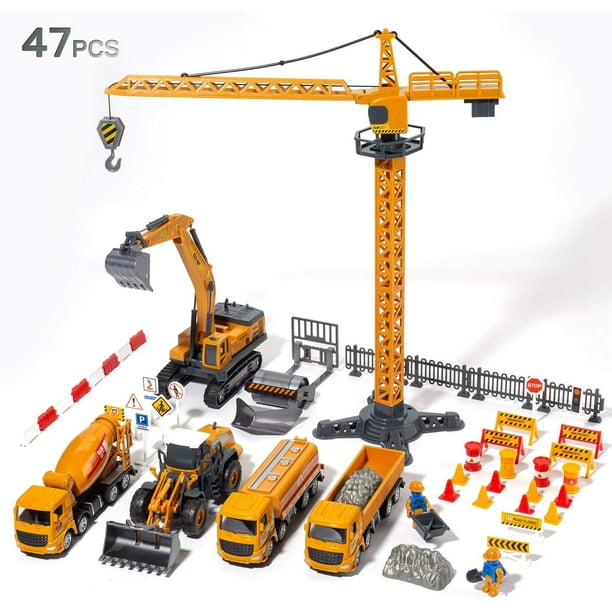 Construction Vehicles Boys Toy Playsets, Crane Truck Excavator Crane ...