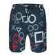 thumbnail image 3 of Balery Navy Blue Geometric Traje de Baño Estilo Hawaiano para Hombre, Shorts de Secado Rápido con Bolsillos-Medium, 3 of 6