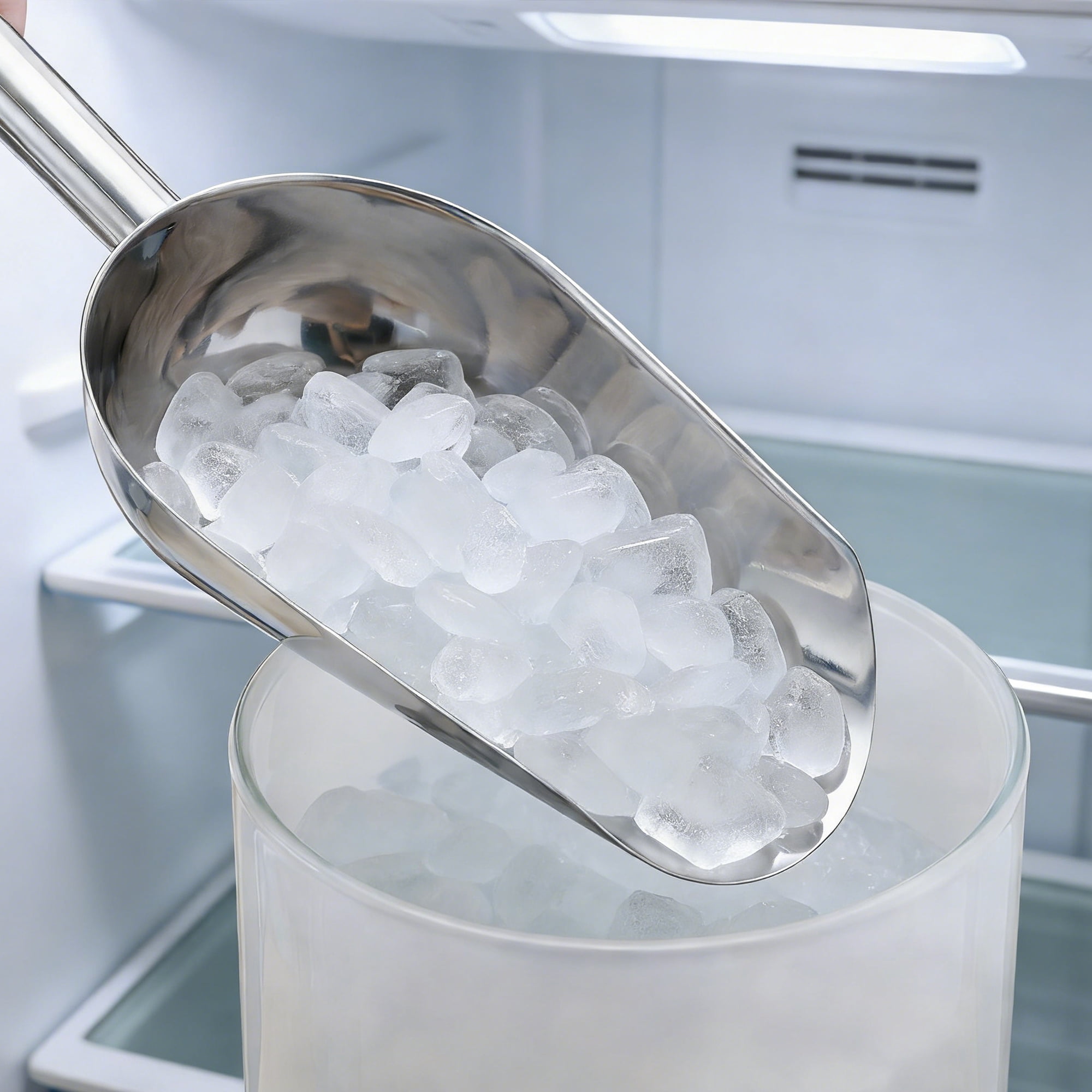 Unique Bargains 1Pcs Easy Clean Stainless Steel Ice Scoop Silver 11*4.3inch