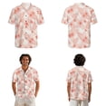 thumbnail image 2 of Xixirimido Pink Palm Leaf Floral Matching Couple Outfits Men’s Button-down Hawaiian Shirt Women Sleeveless Midi Dress with Pocket Couples Matched Summer Outfits for Beach Vacation, L, 2 of 7