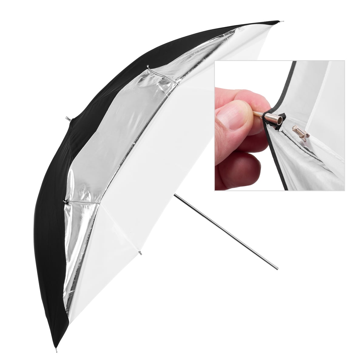 Glow 40" White Umbrella with Removable Silver/Black Layer