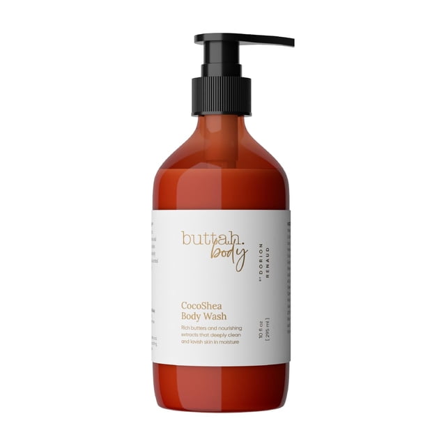 Buttah Skin by Dorion Renaud CocoShea Body Wash 10oz - Jabón corporal nutritivo para hombres y mujeres - Jabón corporal diario con manteca de cacao africana - Nutrientes y vitaminas naturales - Cuidad