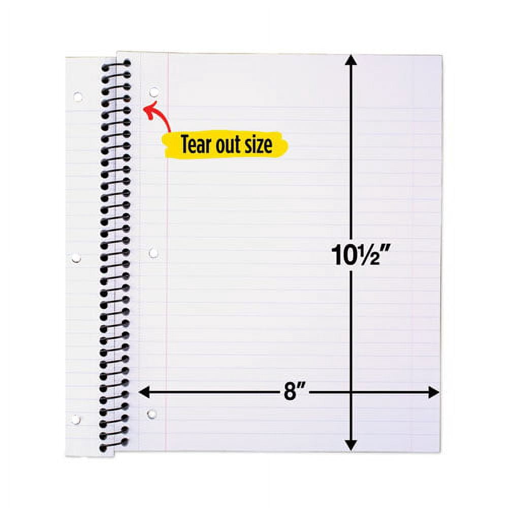Wirebound Notebook, 1 Subject, Wide/Legal Rule, Randomly Assorted Covers, 10.5 x 8, 100 Sheets, 6/Pack | Bundle of 5 Packs